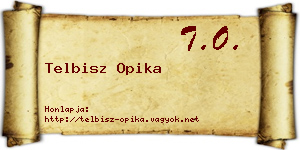 Telbisz Opika névjegykártya